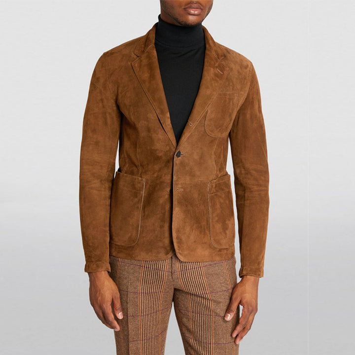 Elegant suede jacket for men with modern pockets and relaxed fit Lune London