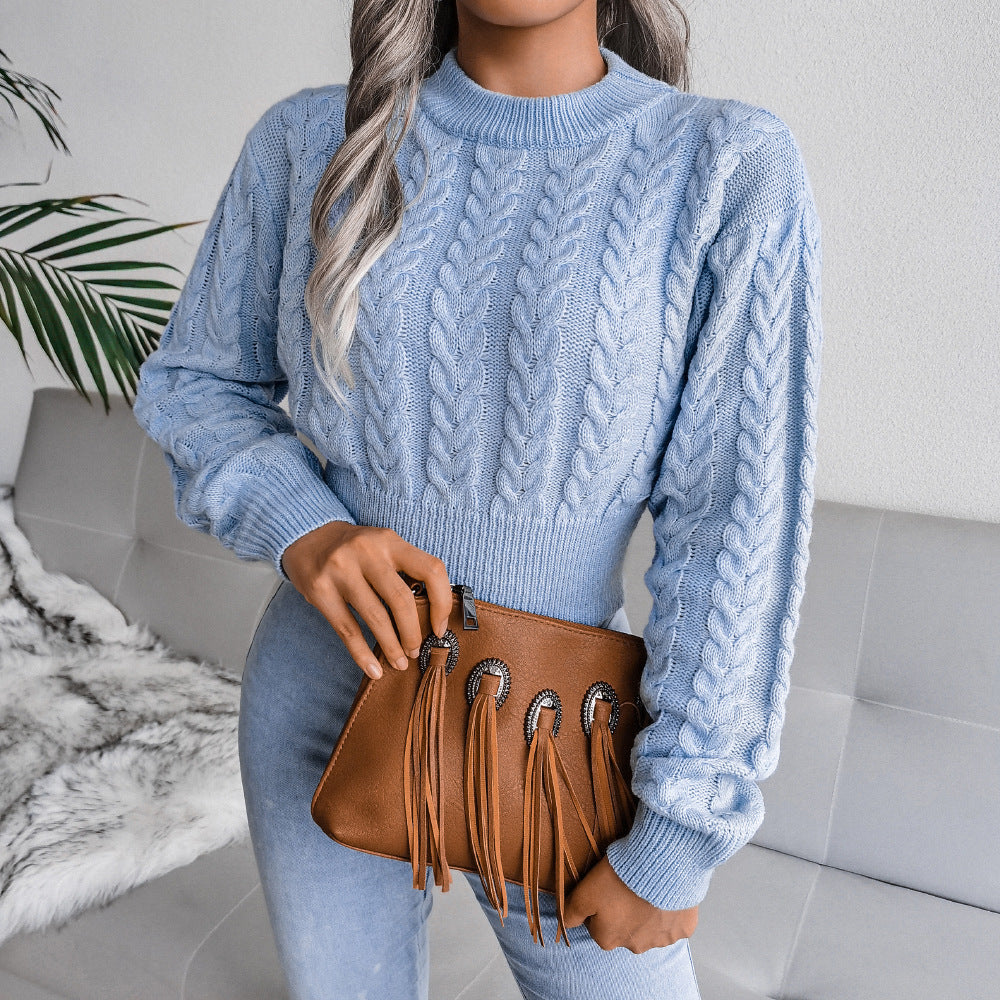 Pull en tricot épais pour femmes avec motif en cable élégant et coupe ajustée Chic & Stil