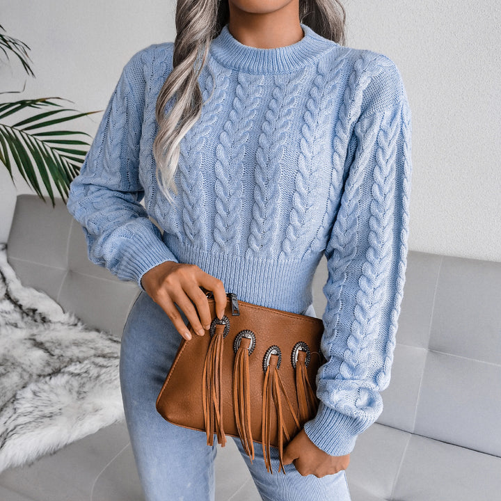Pull en tricot épais pour femmes avec motif en cable élégant et coupe ajustée Chic & Stil