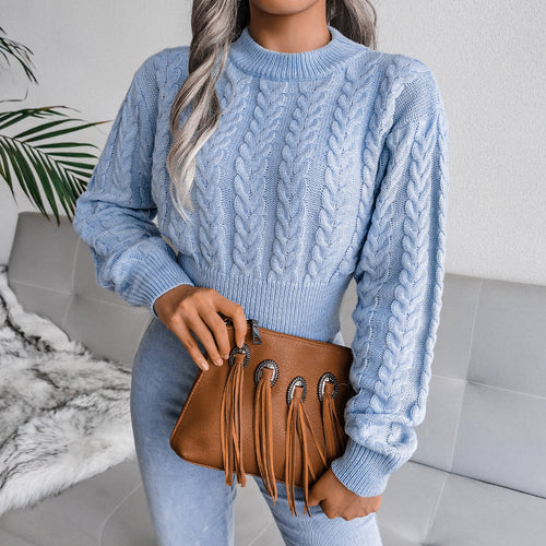 Pull en tricot épais pour femmes avec motif en cable élégant et coupe ajustée Chic & Stil