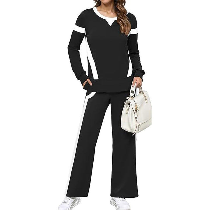 Ladies Sports Sweatshirt and Wide Jogging Pants Set Lune London