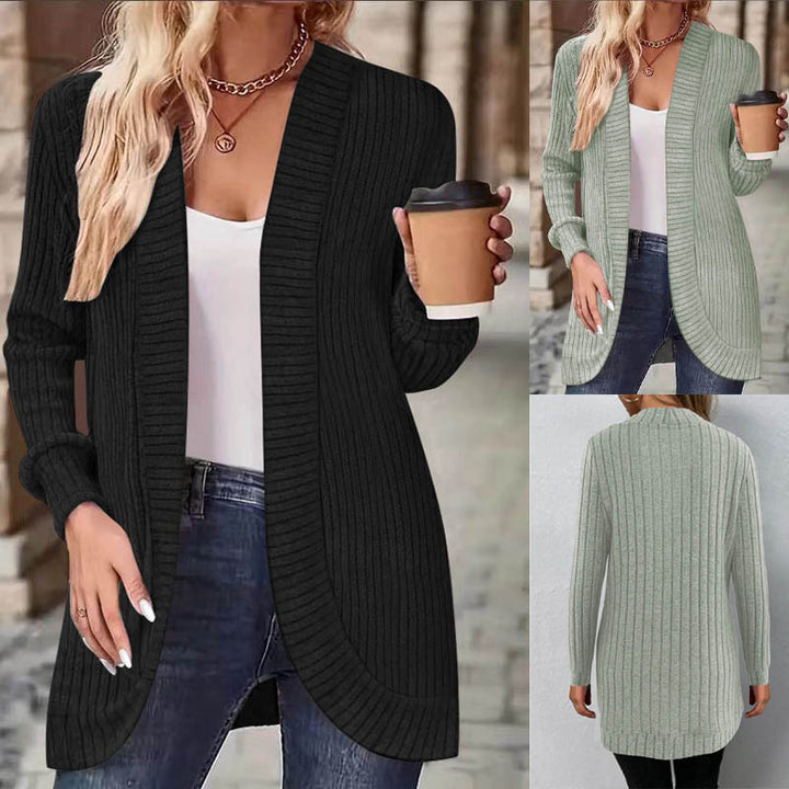 Women’s comfy knit cardigan with modern ribbed pattern Chic and Style
