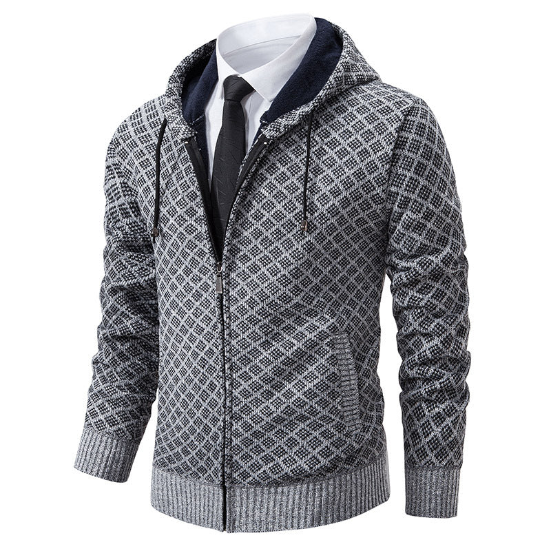 Trendy hooded sweatshirt jacket for men with an elegant pattern Lune London