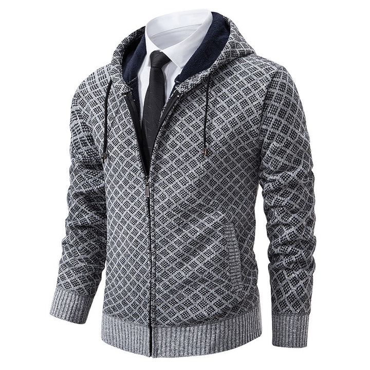 Trendy hooded sweatshirt jacket for men with an elegant pattern Lune London