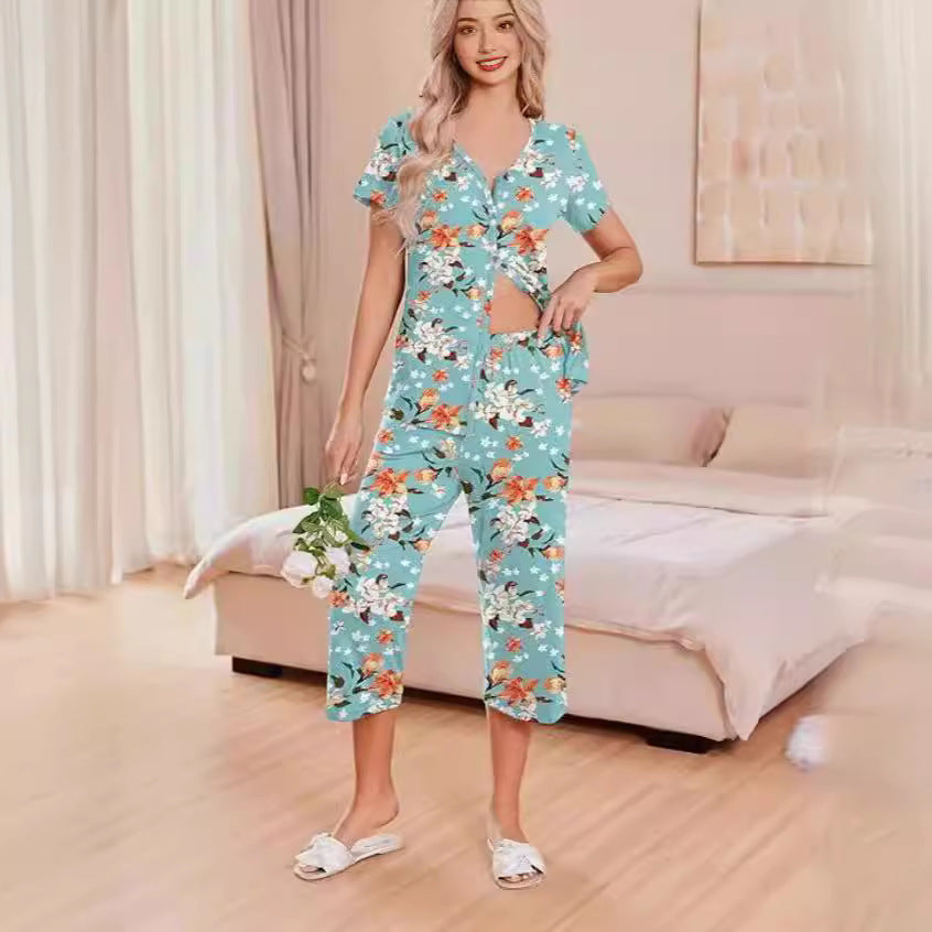 Women's pajamas set with short sleeves and comfortable pants Lune London