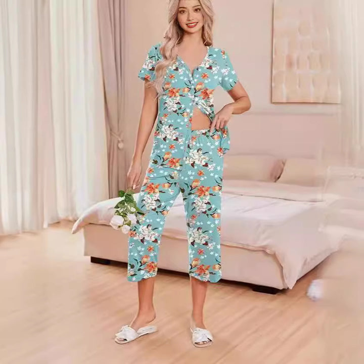 Women's pajamas set with short sleeves and comfortable pants Lune London