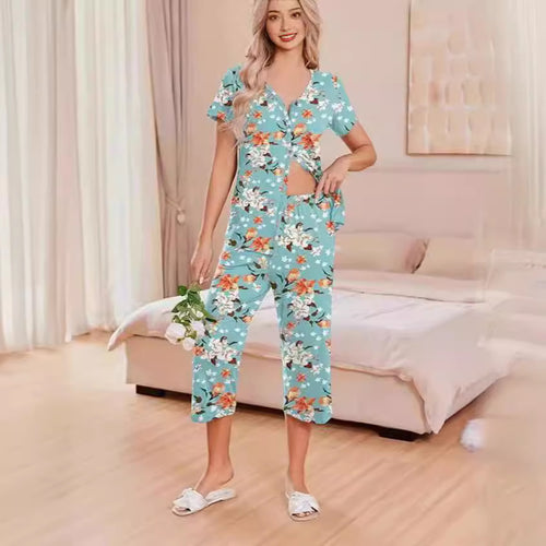 Women's pajamas set with short sleeves and comfortable pants Lune London