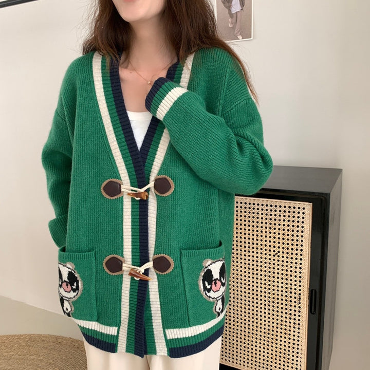 Knitted jacket for women with unique embroidery details Lune London