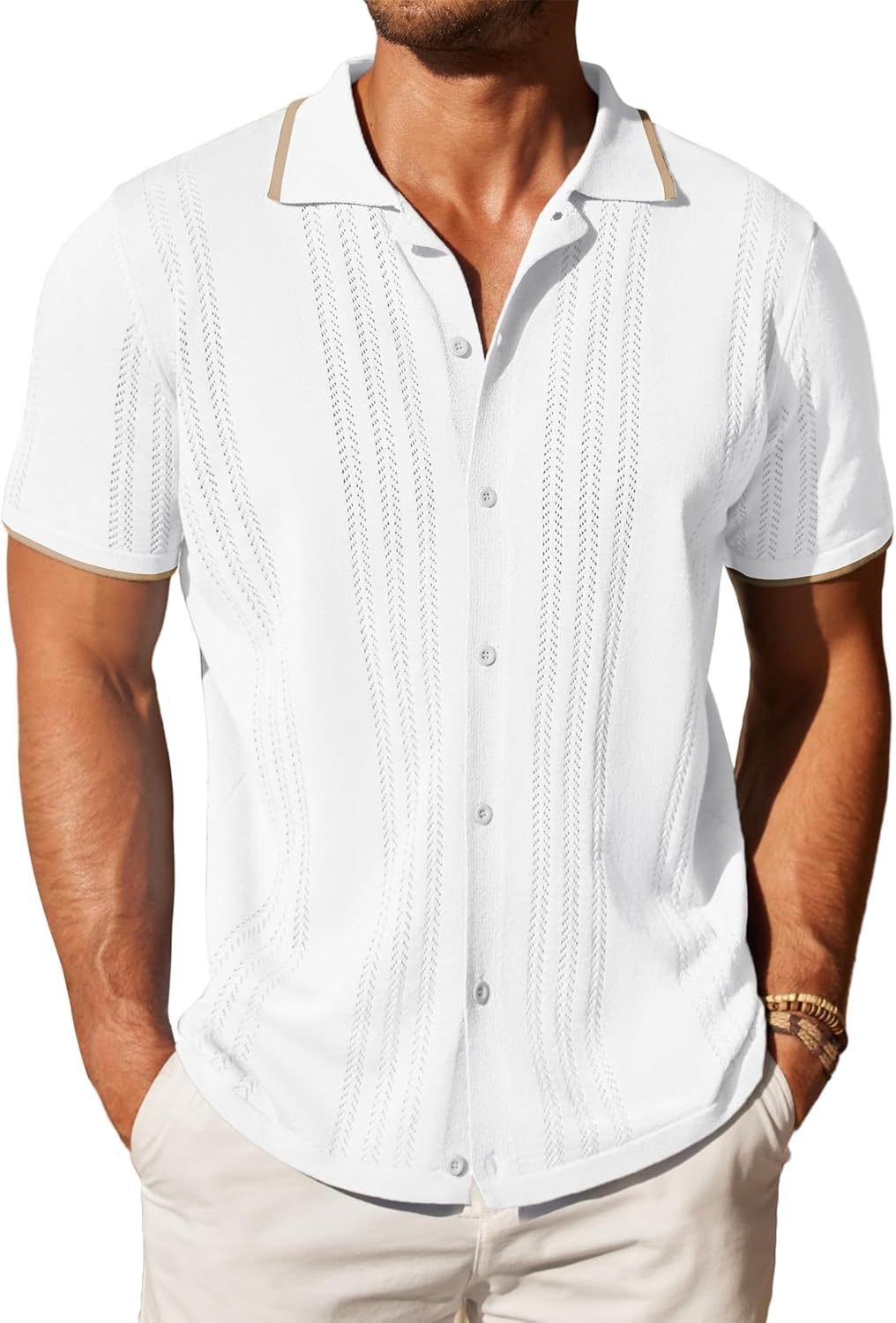 Short sleeve shirt for men with textured pattern Lune London