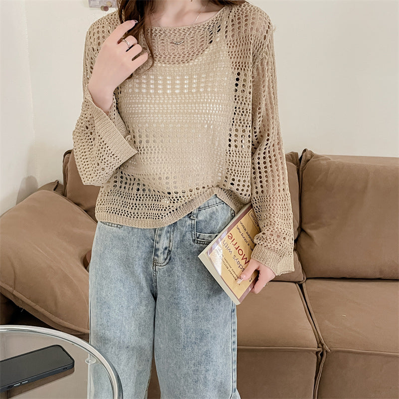 Ladies Chunky Knit Open Stitch Sweater Lune London