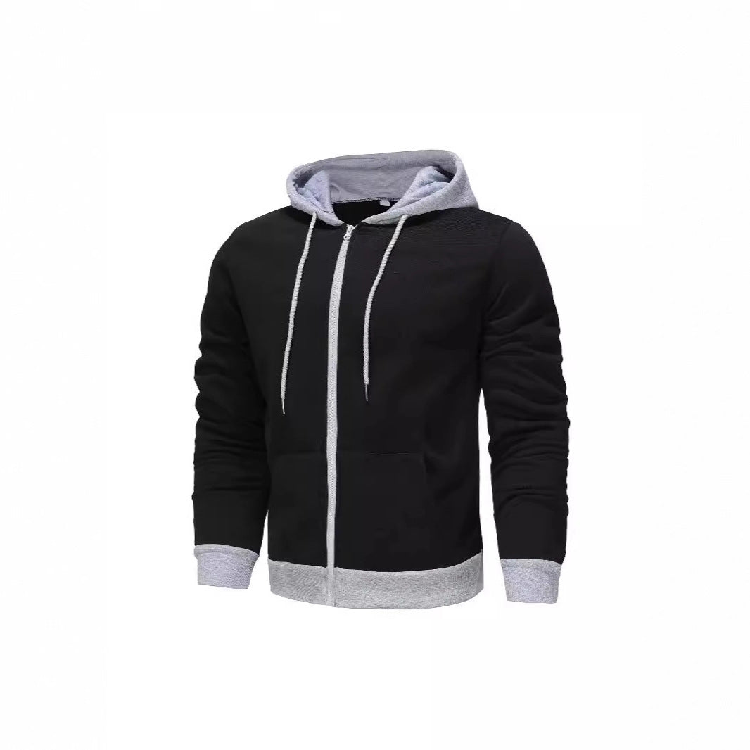 Men's Zip Hoodie with contrasting color and kangaroo pocket Lune London