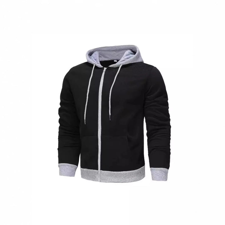 Men's Zip Hoodie with contrasting color and kangaroo pocket Lune London