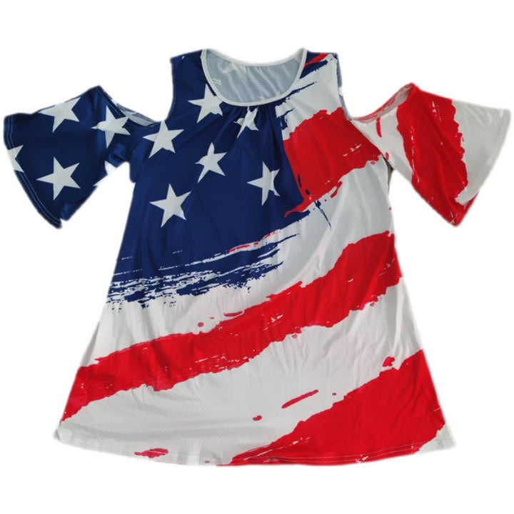 Ladies Cold Shoulder Graphic Tunic Top Lune London