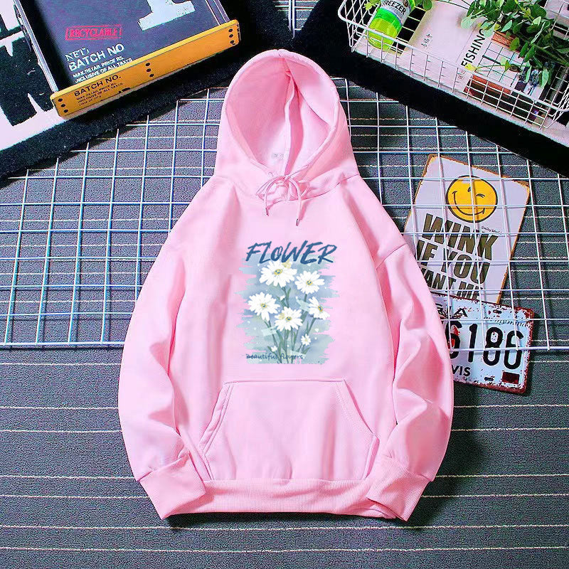 Women's hoodie with floral graphic print Chic & Stil
