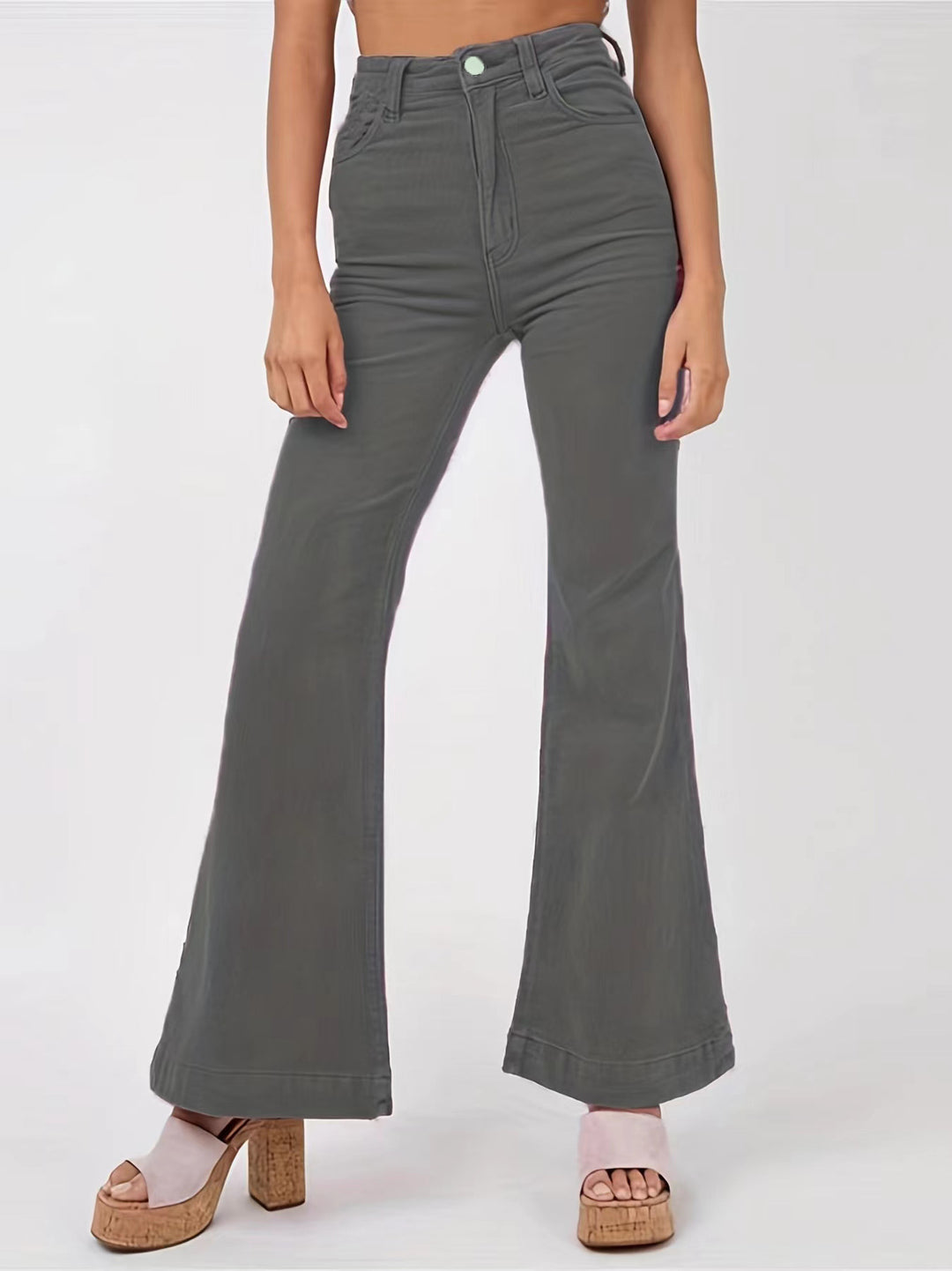 Wide high-waisted flared jeans for ladies Lune London