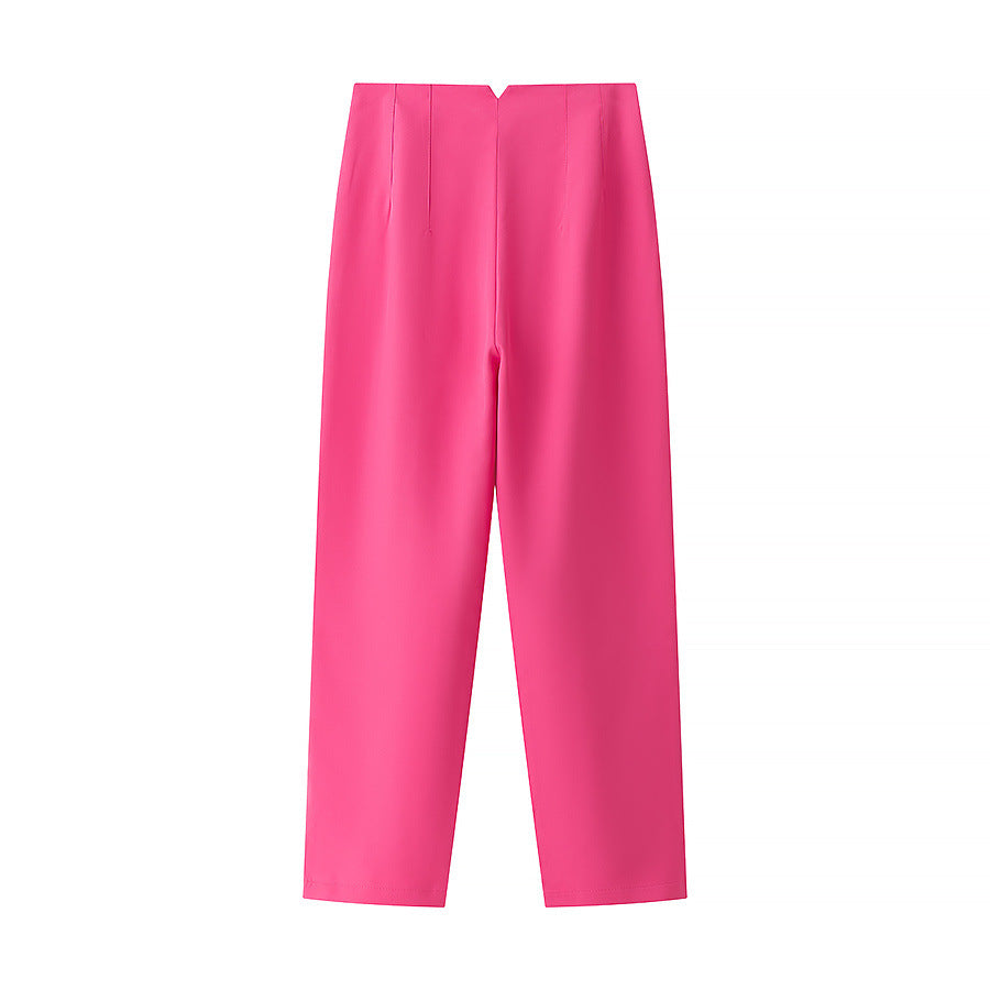 Elegant high-waisted pants for women with fine pleats and practical pockets Lune London