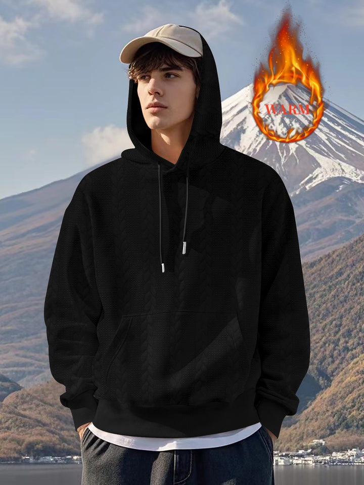 Men's fleece hoodie with structured interior finish and breathable properties Lune London