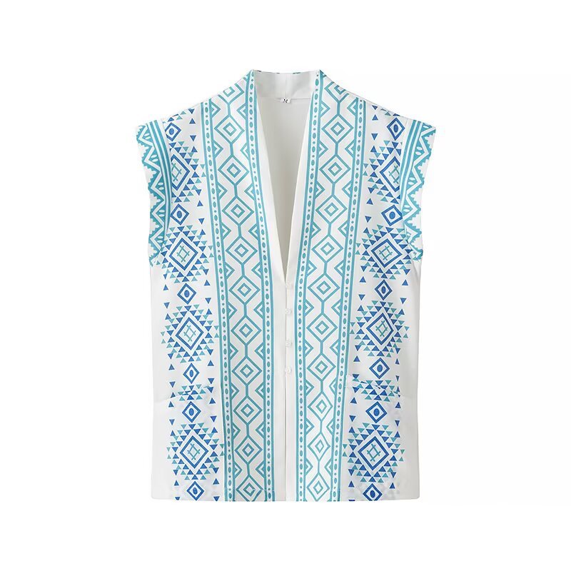Exciting geometric pattern blouse top for women Lune London