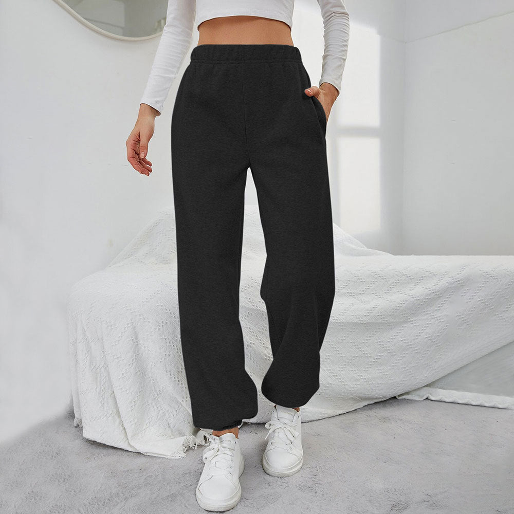 Pantalons de survêtement décontractés pour femmes avec taille élastique et poches latérales Chic & Stil