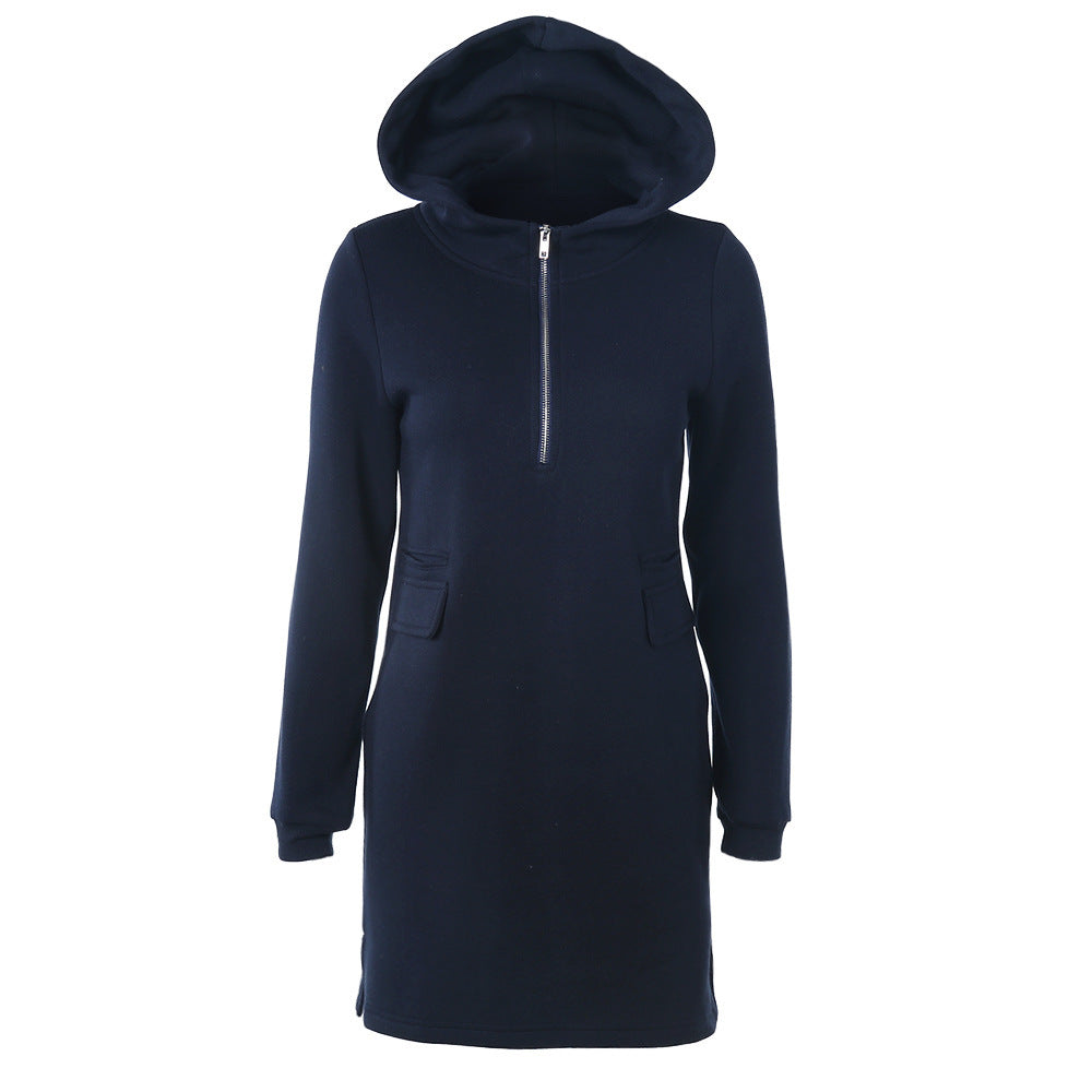 Lune London women's hooded zip sweat dress