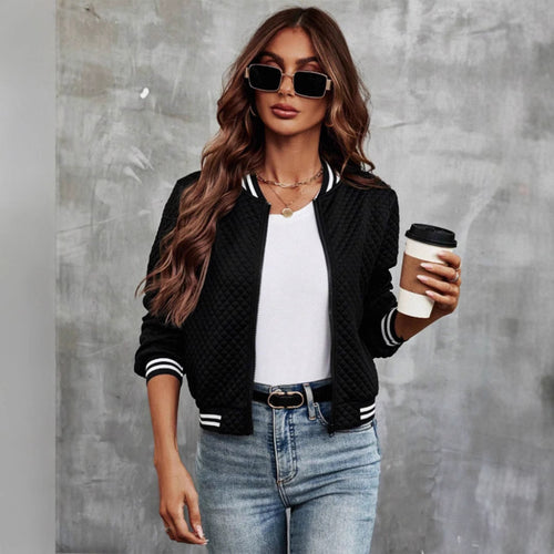 Quilted leisure jacket for women with contrasting cuffs Lune London