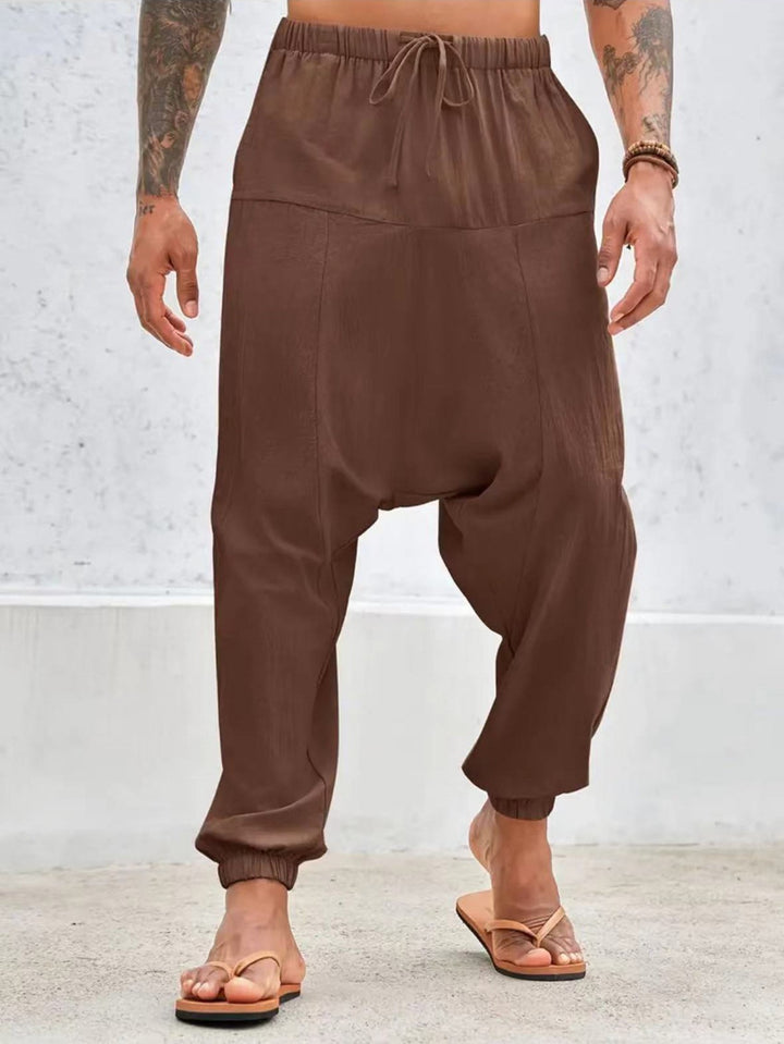 Casual pants for men with elastic waistband and side pockets Lune London