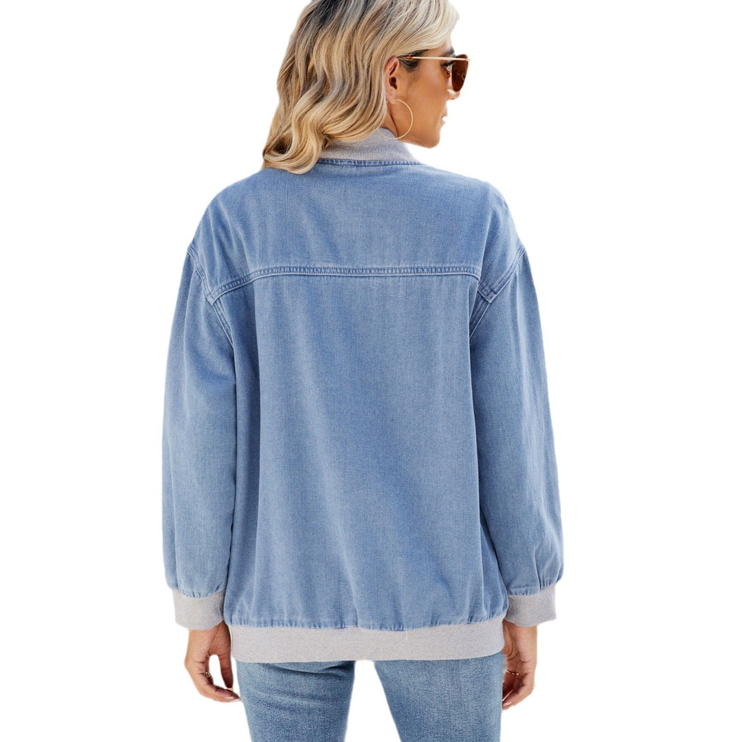 Denim bomber jacket for women with practical pockets and high-quality finish Lune London