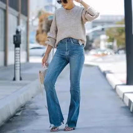 Ladies timeless jeans in modern cut with cropped leg Lune London
