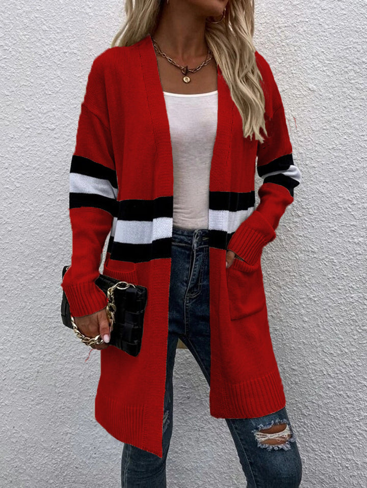 Knit jacket for women with modern stripes Chic und Stil