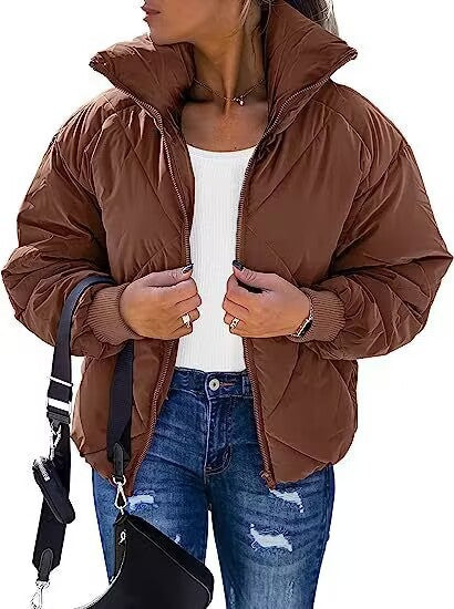 Ladies thermal insulated quilted jacket with high collar and elastic cuffs Lune London