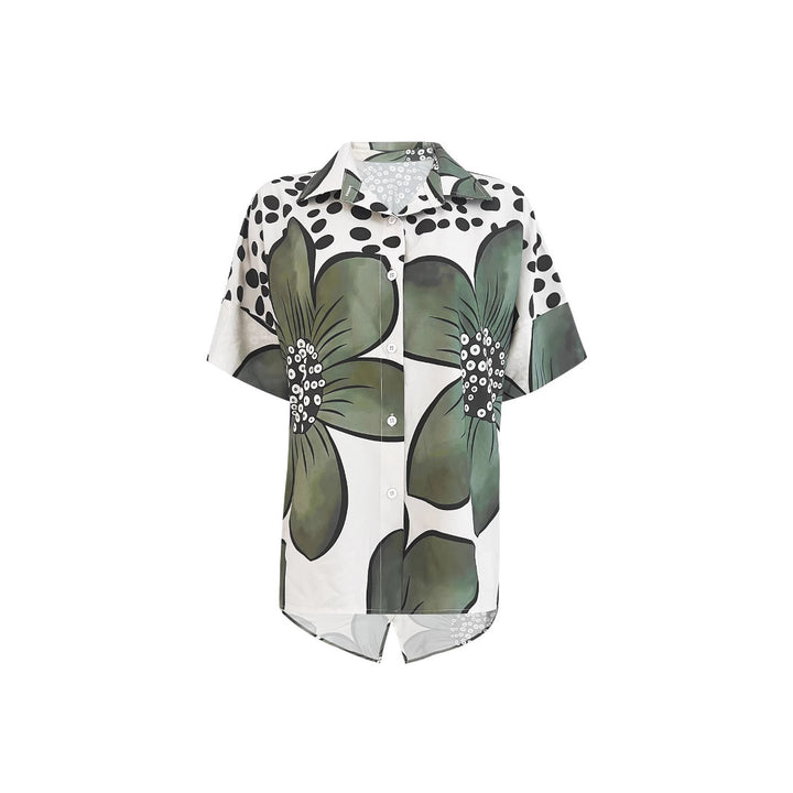 Oversized blouse for women with floral patterns and elegant cut Lune London