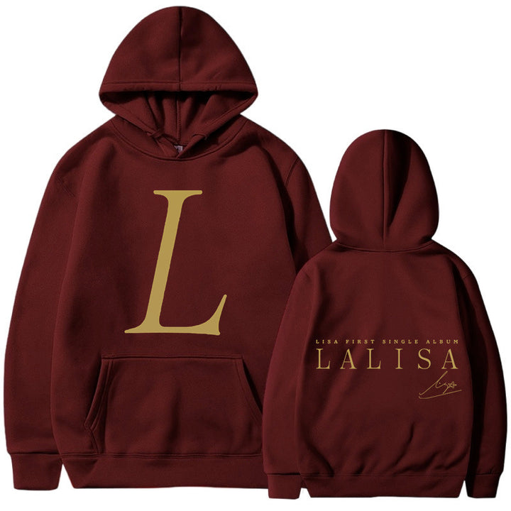 Women's hoodie with stylish initials print and generous kangaroo pocket Lune London