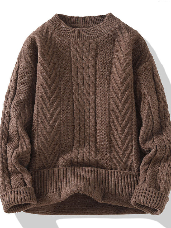 Lune London | Men's chunky knit sweater with cable pattern and casual fit