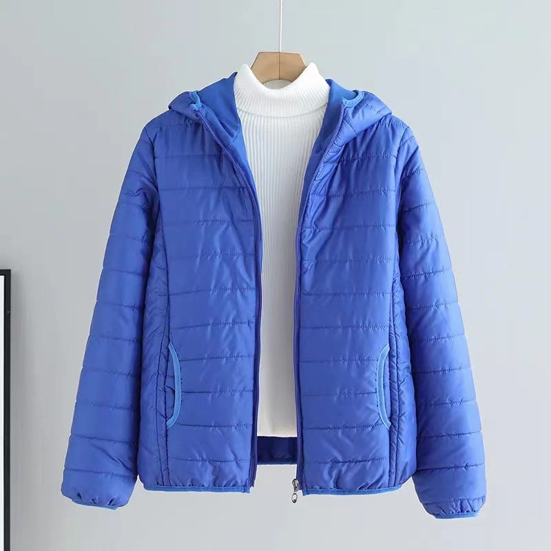 Ladies quilted transitional jacket with hood and modern cut Lune London