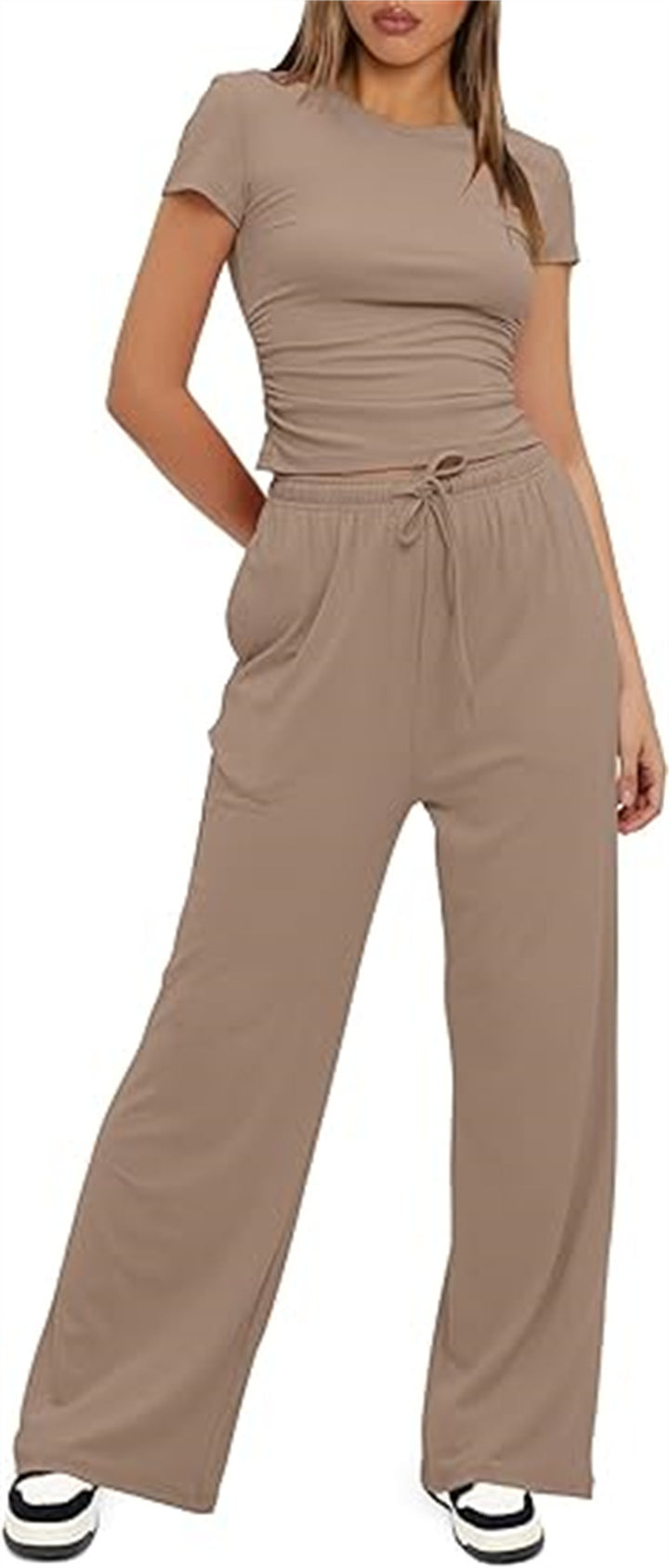Casual set for women with crop top and wide pants Lune London