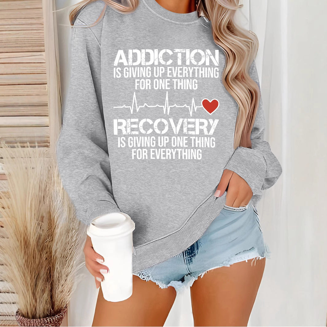 Sweatshirt pour femmes avec impression inspirante et coupe décontractée Chic & Stil