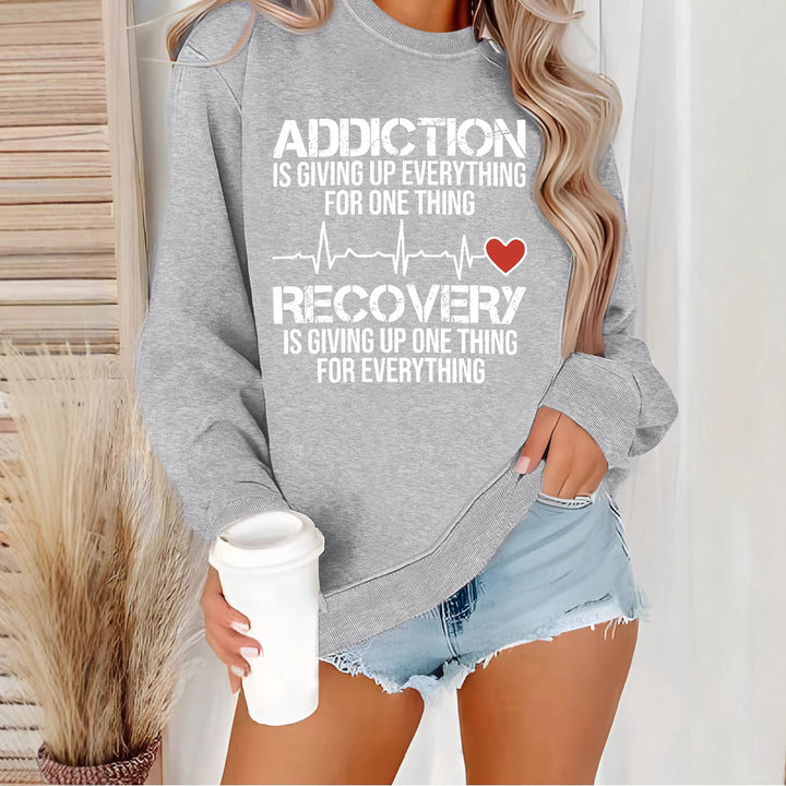 Sweatshirt pour femmes avec impression inspirante et coupe décontractée Chic & Stil