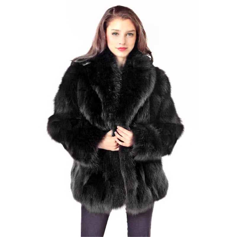 Ladies Luxurious Faux Fur Jacket with Voluminous Sleeves Lune London
