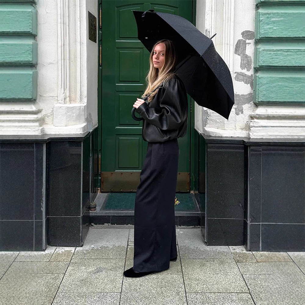 Oversized leather blazer for women Lune London