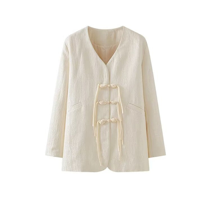 Veste élégante pour femme avec des détails de nœud artistiques Chic & Stil
