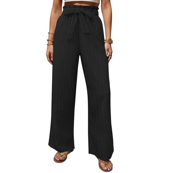 Pantalons plissés pour femmes avec ceinture élastique et ceinture à la taille Chic & Stil