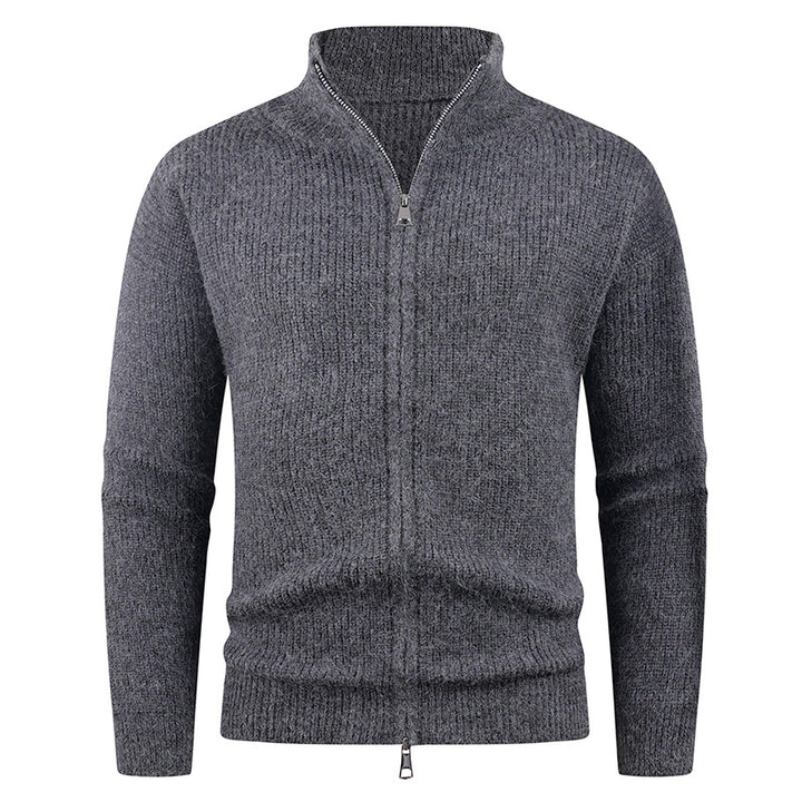 High collar sweater for men with decorative zip Lune London