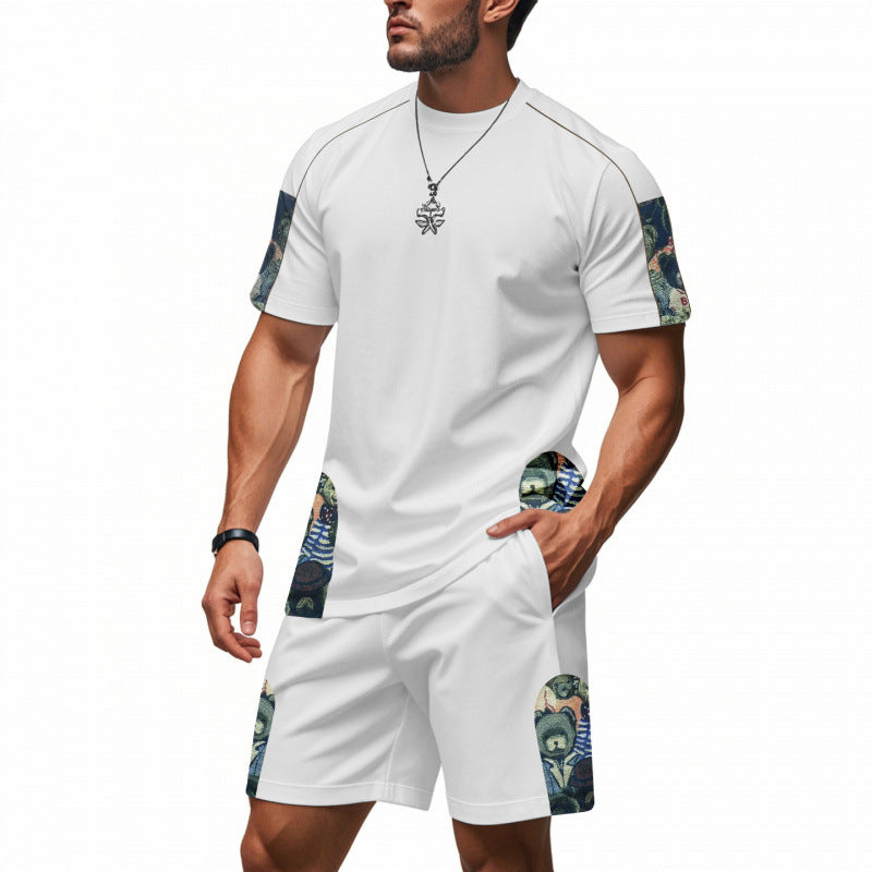 Men's Chic Graphic Print Lounge Set