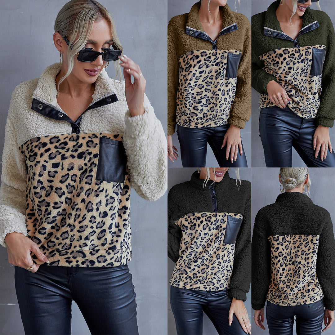 Women Cozy Fleece Sweater with Suede Details Lune London