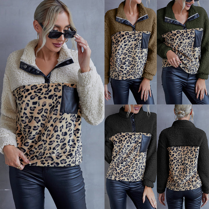 Women Cozy Fleece Sweater with Suede Details Lune London