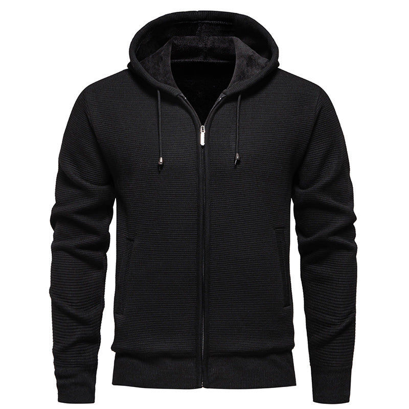 Modern hoodie jacket for men with textured surface and soft inner lining Lune London
