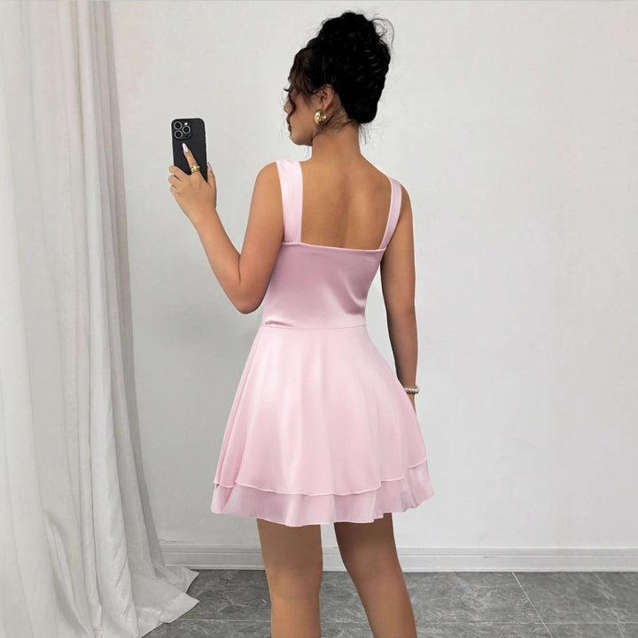 Women Playfully cut summer dress with gathering and swinging skirt Lune London