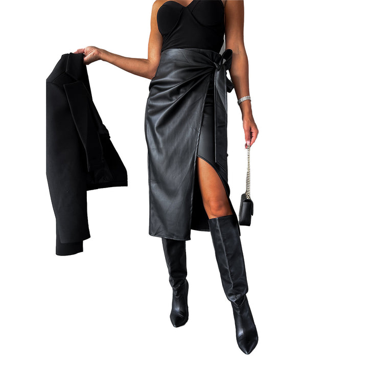 Women's Elegant Wrap Skirt with High Slit Lune London