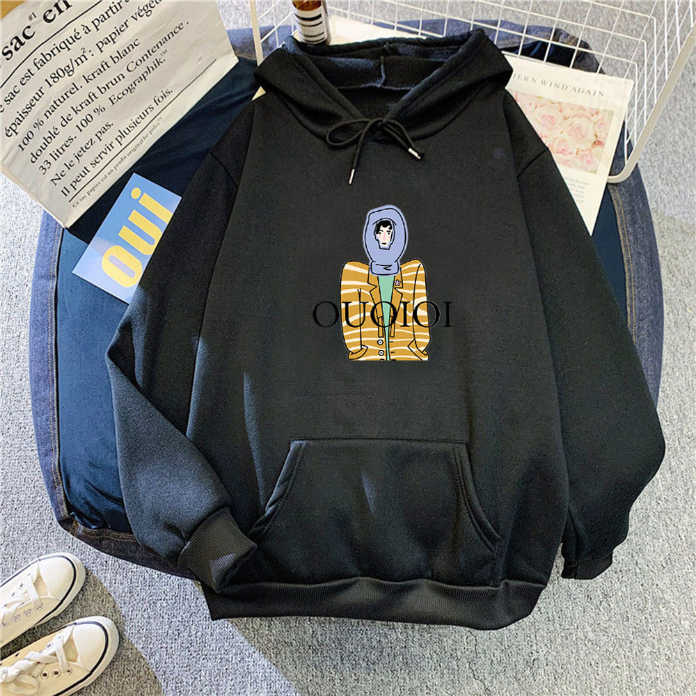 Ladies hoodie with unique cartoon design Chic & Stil