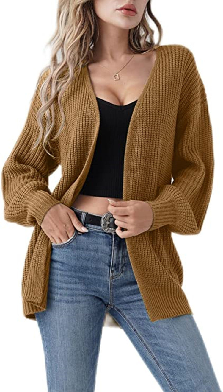 Knitted jacket for women with raw edges and airy knit structure Lune London